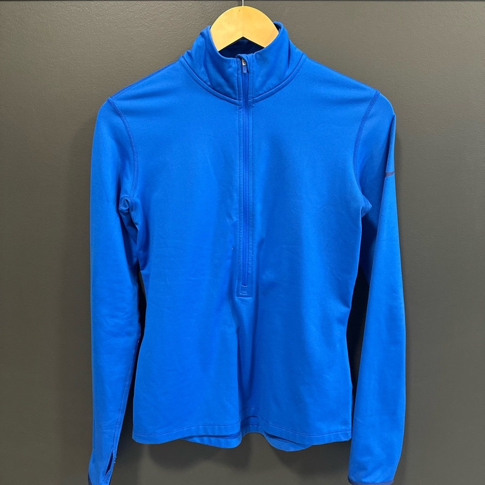Nike Women's Bright Blue Half-Zip Long Sleeve Top